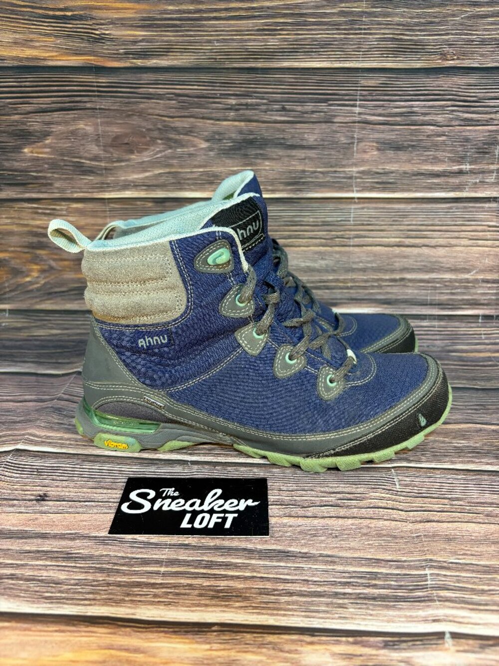Ahnu Sugarpine Waterproof Hiking Boots Blue Teal Women's Athletic Size 8